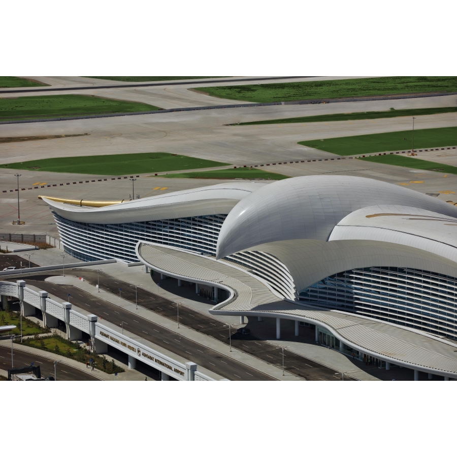 ASHGABAT AIRPORT MAIN TERMINAL BUILDING FACADE STEELS (2016)